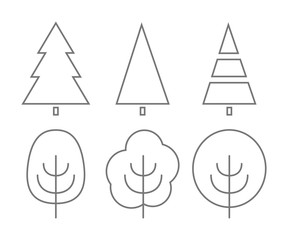 Wall Mural - trees icon set