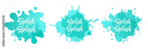 Fotomural Turquoise gradient spots set on isolated background, abstract elements for trend