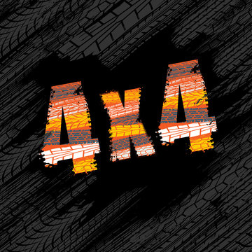 Tire track 4x4 background
