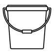 Plastic bucket icon. Outline plastic bucket vector icon for web design isolated on white background