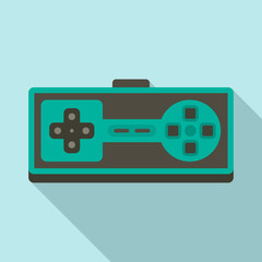 Wall Mural - Retro gamepad icon. Flat illustration of retro gamepad vector icon for web design