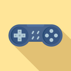 Sticker - Vintage gamepad icon. Flat illustration of vintage gamepad vector icon for web design