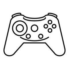 Sticker - Button gamepad icon. Outline button gamepad vector icon for web design isolated on white background