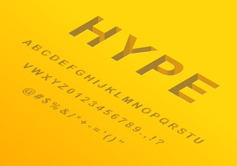 Aufkleber - Isometric 3d Font design Alphabet letters numbers and symbols