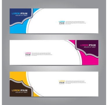 Vector abstract web banner design template. Collection of web banner template. Abstract geometric web design banner template isolated on grey background. Header - landing page Web Design Elements 