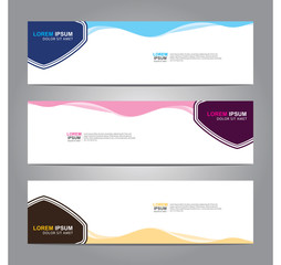 Vector abstract web banner design template. Collection of web banner template. Abstract geometric web design banner template isolated on grey background. Header - landing page Web Design Elements 