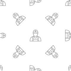 Poster - Petrol station man pattern seamless vector repeat geometric for any web design