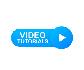 Poster - Video tutorials Button, icon, emblem, label. Vector illustration