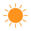 © Ra - Sun icon with rays. Vector illustration of a weather forecast. Clear weather logo and symbol