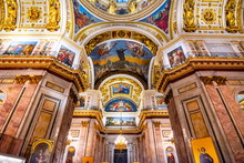 St. Isaac's Cathedral Ceiling And Interiors, Saint Petersburg, Russia