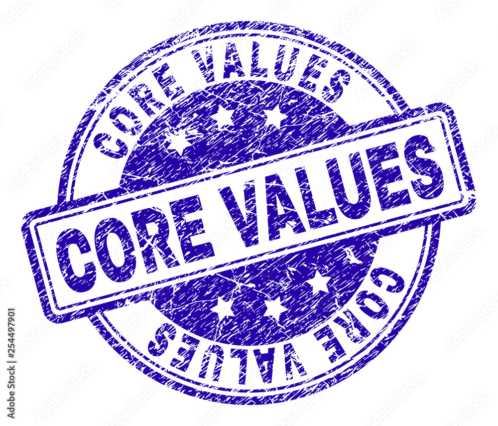 CORE VALUES stamp seal watermark with grunge texture. Designed with ...
