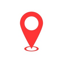 Pin icon. Location icon. Map pointer icon on white background