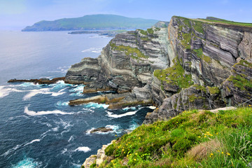 Wall Mural - Scenic Kerry Cliffs of Portmagee on the Skellig Ring drive, Ring of Kerry, Ireland