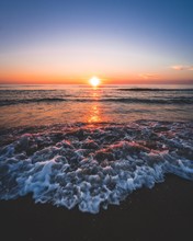 Sea Waves During Sunset