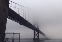 Heavy Morning Fog Surrounds The Golden Gate Bridge