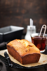 Wall Mural - Delicious homemade cottage cheese and raisins loaf cake