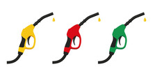 Fuel Pump Icon In Flat Style. Vector