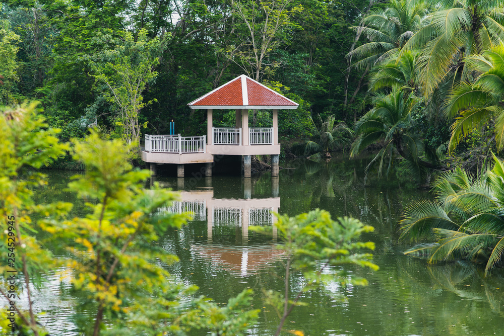 Bang Krachao The Green Lung Of Bangkok A Pavilion At A Lake In Sri bang-krachao-the-green-lung-of-bangkok-a-pavilion-at-a-lake-in-sri