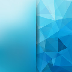 Wall Mural - Background made of blue triangles. Square composition with geometric shapes and blur element. Eps 10