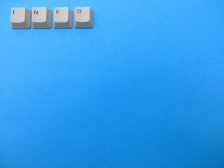 Aufkleber - Computer buttons form an INFO (Information) abbreviation. Computer and internet slang, background.