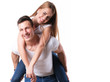 © forma82 - Handsome man piggybacking his girlfriend on white