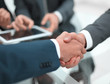 © ASDF - Business men shaking hands. Closeup.