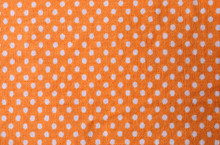 Texture Of Orange Polka Dot Fabric, Closeup