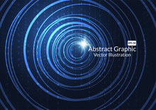 Abstract Technology Background With Glowing Neon Circles. Vector Illustration