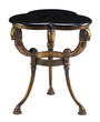 © rtsimages - Small table black marble top ram head legs with clipping path.
