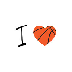 Wall Mural - I love basketball poster. Vector illustration design