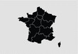 © ImagineWorld - france map - High detailed Black map with counties/regions/states of france. france map isolated on transparent background.