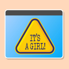 Wall Mural - Word writing text It S A Girl. Business photo showcasing Female baby coming Gender reveal Celebration