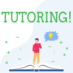 Poster - Conceptual hand writing showing Tutoring. Concept meaning Mentoring Teaching Instructing Preparing Supporting Give lessons