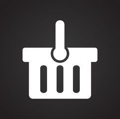 Poster - Shop basket icon on background for graphic and web design. Simple vector sign. Internet concept symbol for website button or mobile app.