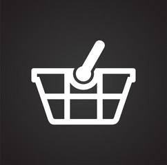 Poster - Shop basket icon on background for graphic and web design. Simple vector sign. Internet concept symbol for website button or mobile app.