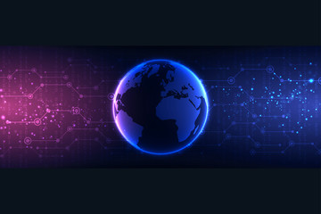 Poster - Abstract technology background protect system innovation vector illustrationSecurity cyber digital concept. Protection of personal data.Vector illustration.