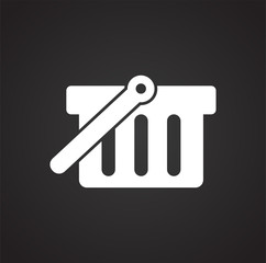 Poster - Shop basket icon on background for graphic and web design. Simple vector sign. Internet concept symbol for website button or mobile app.