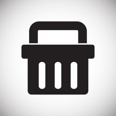 Poster - Shop basket icon on background for graphic and web design. Simple vector sign. Internet concept symbol for website button or mobile app.