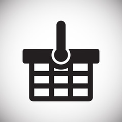 Poster - Shop basket icon on background for graphic and web design. Simple vector sign. Internet concept symbol for website button or mobile app.