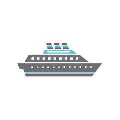 Ship icon on background for graphic and web design. Simple vector sign. Internet concept symbol for website button or mobile app.