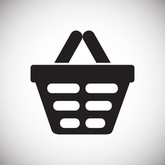 Poster - Shop basket icon on background for graphic and web design. Simple vector sign. Internet concept symbol for website button or mobile app.