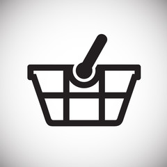 Poster - Shop basket icon on background for graphic and web design. Simple vector sign. Internet concept symbol for website button or mobile app.