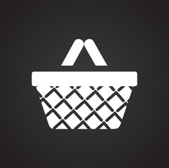 Poster - Shop basket icon on background for graphic and web design. Simple vector sign. Internet concept symbol for website button or mobile app.