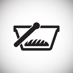 Poster - Shop basket icon on background for graphic and web design. Simple vector sign. Internet concept symbol for website button or mobile app.
