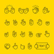 © MINIWIDE - Black outline style hand gesture icon set. flat design style minimal vector illustration