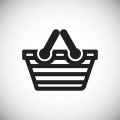 Poster - Shop basket icon on background for graphic and web design. Simple vector sign. Internet concept symbol for website button or mobile app.