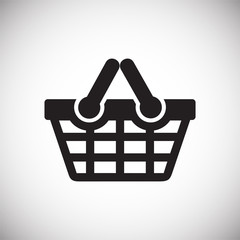 Poster - Shop basket icon on background for graphic and web design. Simple vector sign. Internet concept symbol for website button or mobile app.