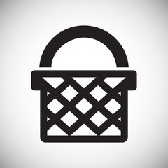 Poster - Shop basket icon on background for graphic and web design. Simple vector sign. Internet concept symbol for website button or mobile app.