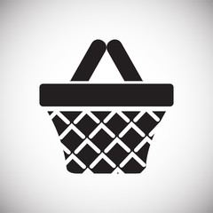 Poster - Shop basket icon on background for graphic and web design. Simple vector sign. Internet concept symbol for website button or mobile app.