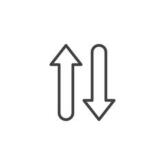 Up and down arrows line icon. linear style sign for mobile concept and web design. Arrows Exchange Vertical outline vector icon. Symbol, logo illustration. Pixel perfect vector graphics